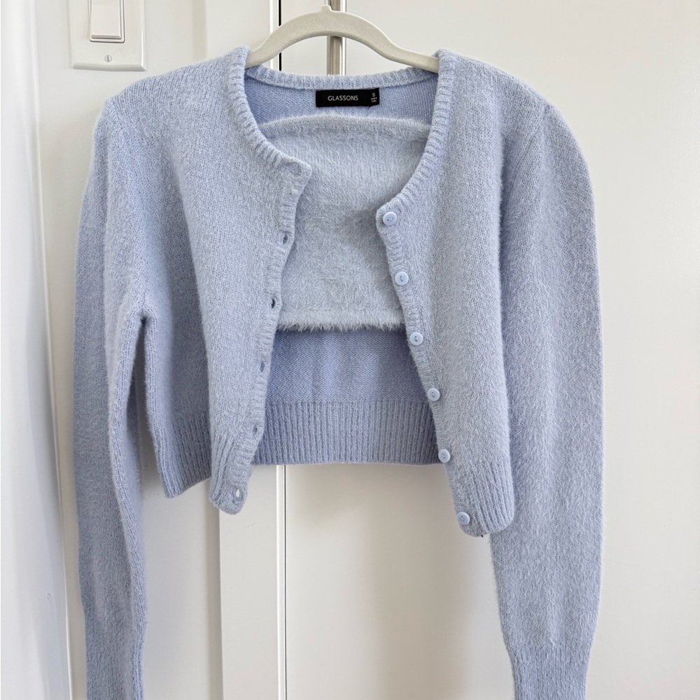 Glassons | Fuzzy Sweater, Baby blue